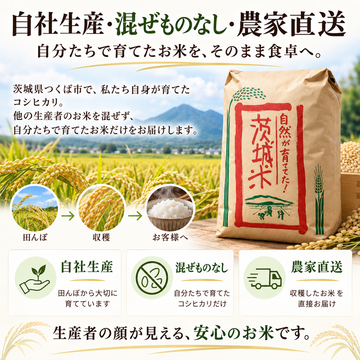 【令和8年産 新米】茨城県産 コシヒカリ 玄米・白米 10kg〜30kg 単一原料米 生産農家直送 国産米
